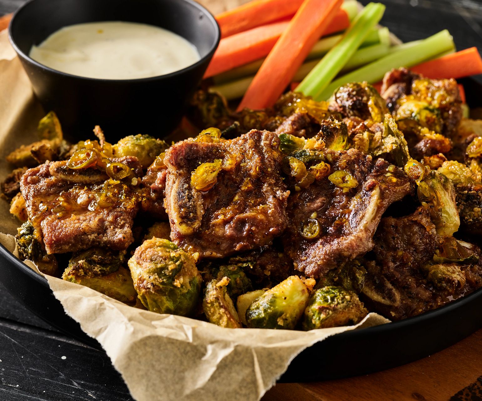Flanken Short Ribs with Brussels Sprouts